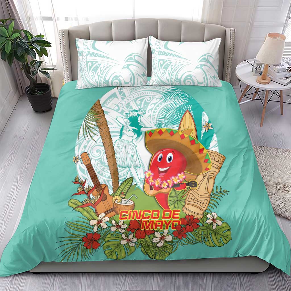 Hawaii Cinco de Mayo Bedding Set Chili Pepper Hula Girl Tropical Vibes LT14 - Polynesian Pride