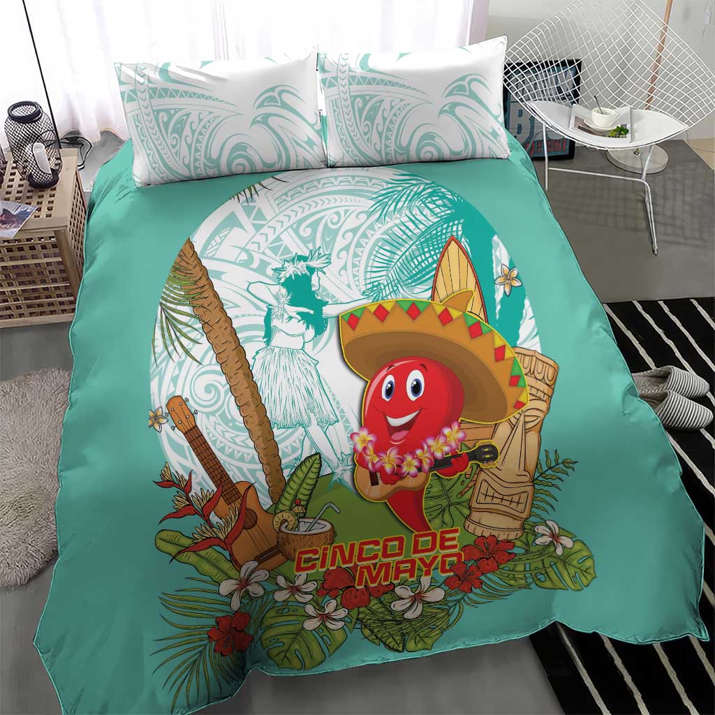 Hawaii Cinco de Mayo Bedding Set Chili Pepper Hula Girl Tropical Vibes LT14 - Polynesian Pride