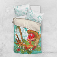 Hawaii Cinco de Mayo Bedding Set Chili Pepper Hula Girl Tropical Vibes LT14 US Twin 172cm x 218cm Turquoise - Polynesian Pride