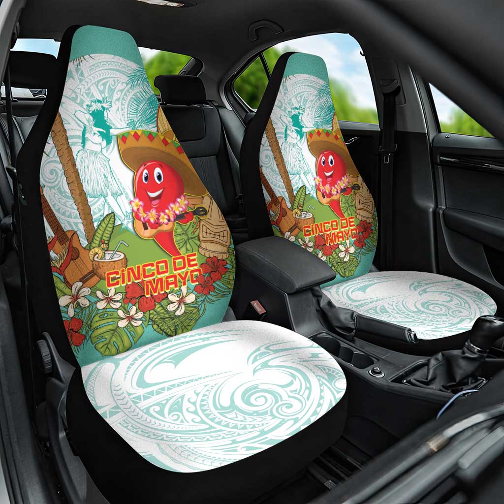 Hawaii Cinco de Mayo Car Seat Cover Chili Pepper Hula Girl Tropical Vibes