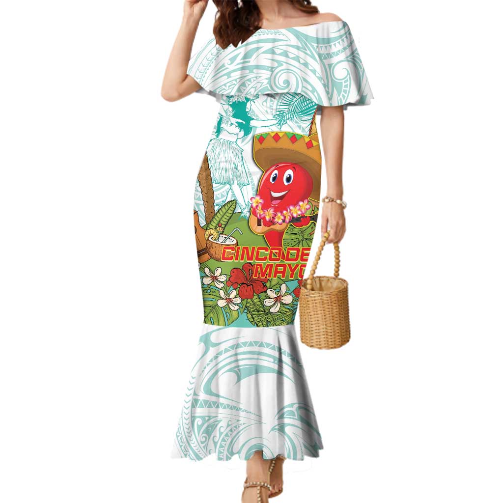 Hawaii Cinco de Mayo Family Matching Mermaid Dress and Hawaiian Shirt Chili Pepper Hula Girl Tropical Vibes