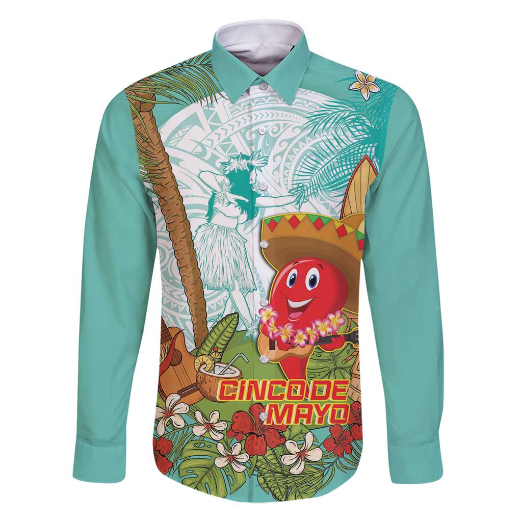 Hawaii Cinco de Mayo Family Matching Summer Maxi Dress and Hawaiian Shirt Chili Pepper Hula Girl Tropical Vibes