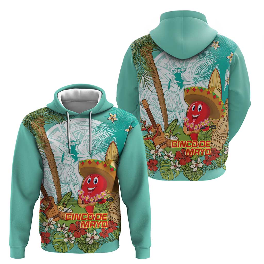 Hawaii Cinco de Mayo Hoodie Chili Pepper Hula Girl Tropical Vibes