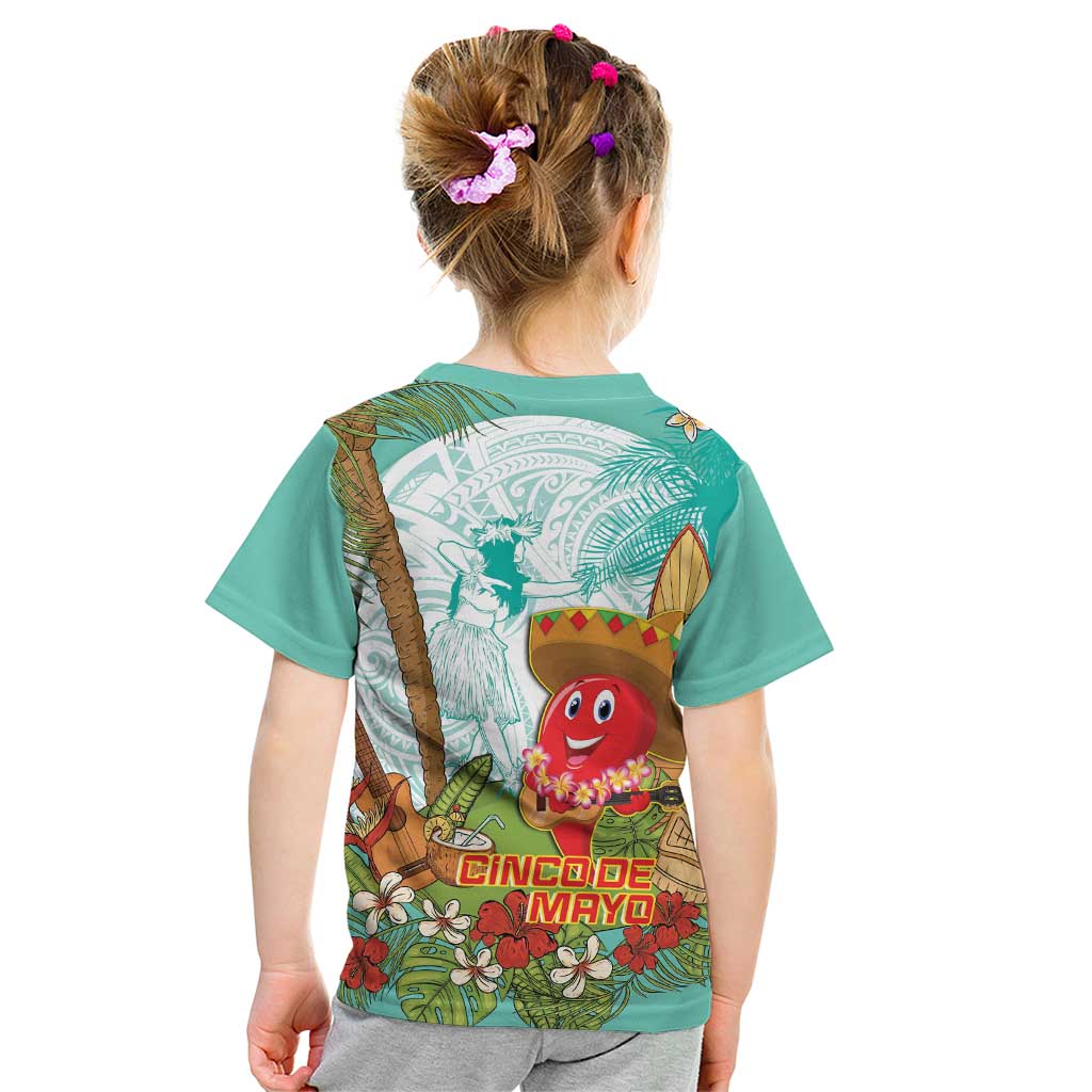 Hawaii Cinco de Mayo Kid T Shirt Chili Pepper Hula Girl Tropical Vibes