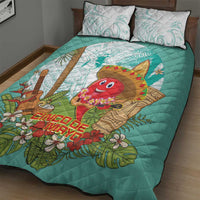 Hawaii Cinco de Mayo Quilt Bed Set Chili Pepper Hula Girl Tropical Vibes