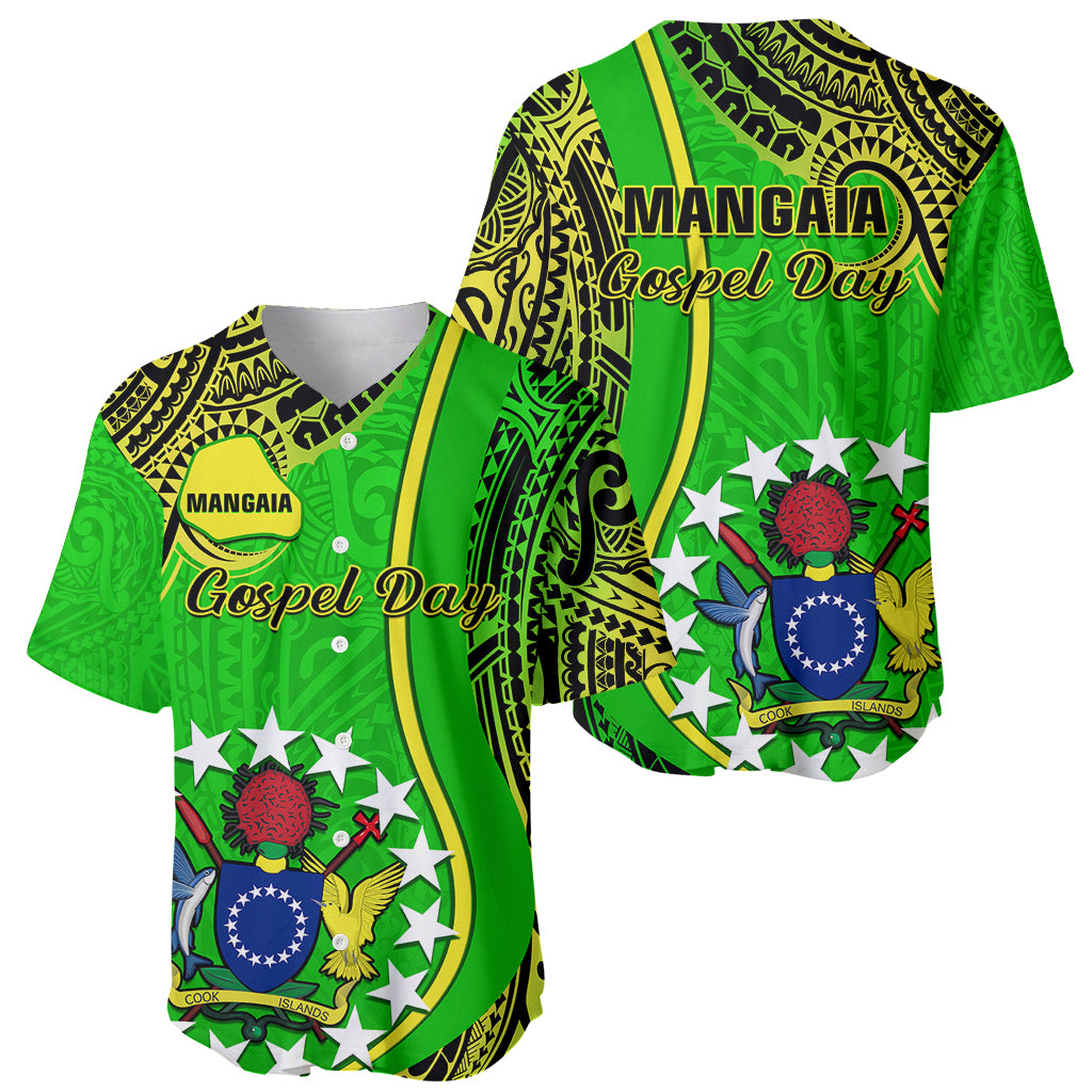 Polynesian Pride Cook Islands Baseball Jersey Mangaia Gospel Day Green Version LT14 Green - Polynesian Pride