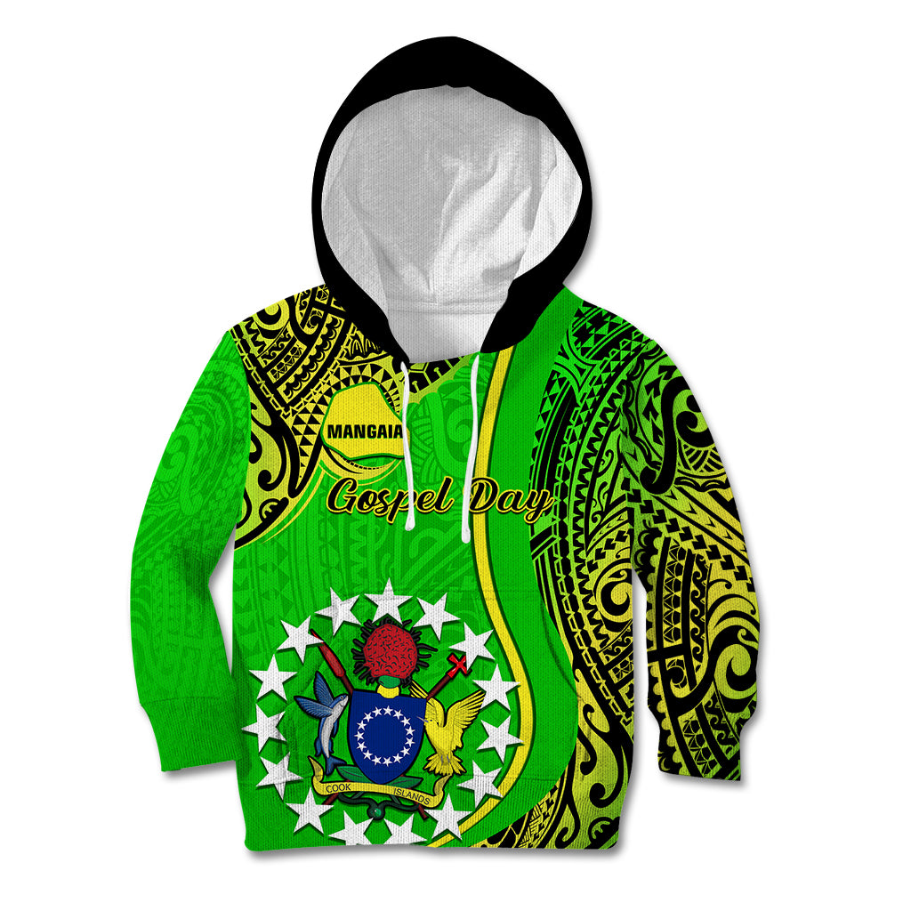 Polynesian Pride Cook Islands Kid Hoodie Mangaia Gospel Day Green Version LT14 Hoodie Green - Polynesian Pride