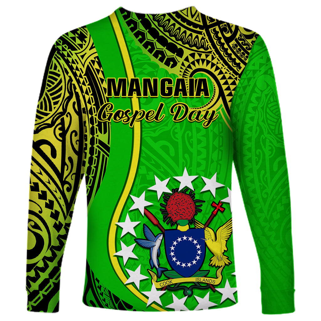 Polynesian Pride Cook Islands Long Sleeve Shirt Mangaia Gospel Day Green Version LT14 - Polynesian Pride
