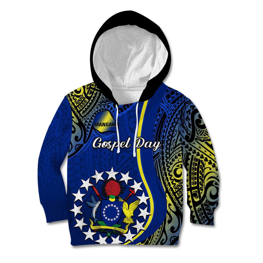 Polynesian Pride Cook Islands Kid Hoodie Mangaia Gospel Day Blue Version LT14 Hoodie Blue - Polynesian Pride