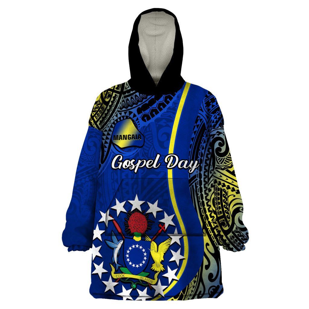 Polynesian Pride Cook Islands Wearable Blanket Hoodie Mangaia Gospel Day Blue Version LT14 One Size Blue - Polynesian Pride