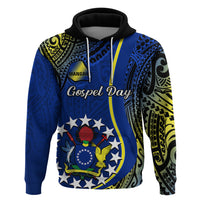 Custom Cook Islands Hoodie Mangaia Gospel Day Blue Version LT14 - Polynesian Pride