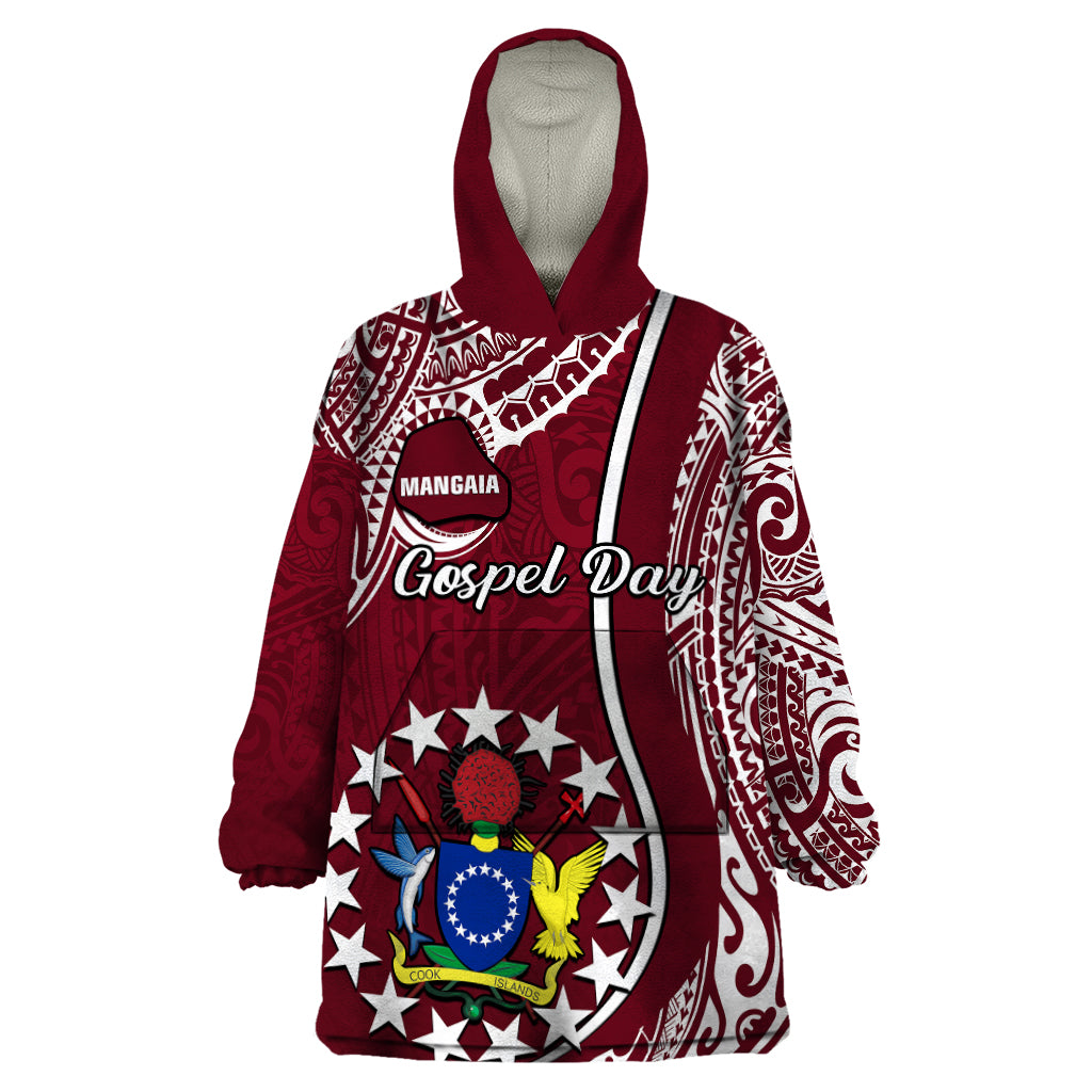 June 15 Mangaia Gospel Day Mangaia Cook Islands Wearable Blanket Hoodie Maroon Version LT14 One Size Maroon - Polynesian Pride