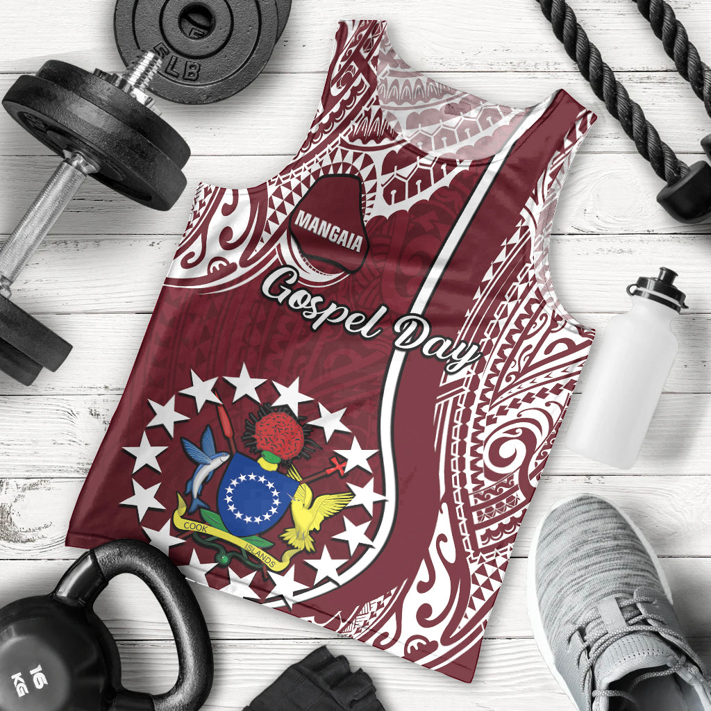 Personalised June 15 Mangaia Gospel Day Mangaia Cook Islands Men Tank Top Maroon Version LT14 Maroon - Polynesian Pride