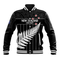 Custom New Zealand Silver Fern Cricket Baseball Jacket Aotearoa Maori Go Black Cap LT14 Unisex Black - Polynesian Pride