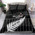 Custom New Zealand Silver Fern Cricket Bedding Set Aotearoa Maori Go Black Cap