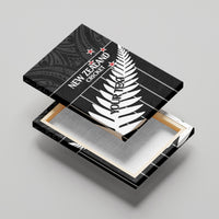 Custom New Zealand Silver Fern Cricket Canvas Wall Art Aotearoa Maori Go Black Cap LT14 - Polynesian Pride
