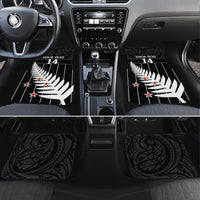 Custom New Zealand Silver Fern Cricket Car Mats Aotearoa Maori Go Black Cap LT14 Set 4pcs Black - Polynesian Pride
