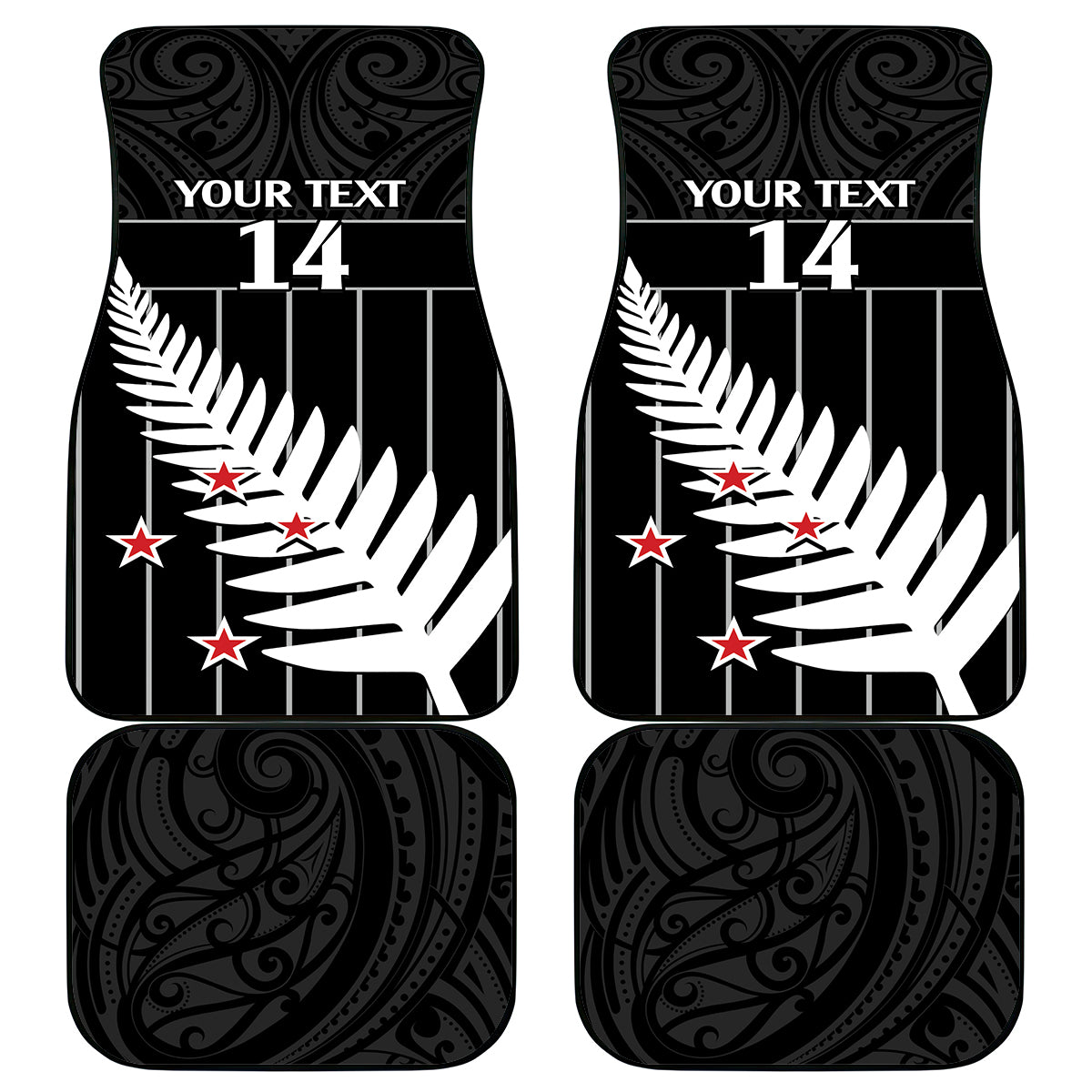 Custom New Zealand Silver Fern Cricket Car Mats Aotearoa Maori Go Black Cap LT14 - Polynesian Pride