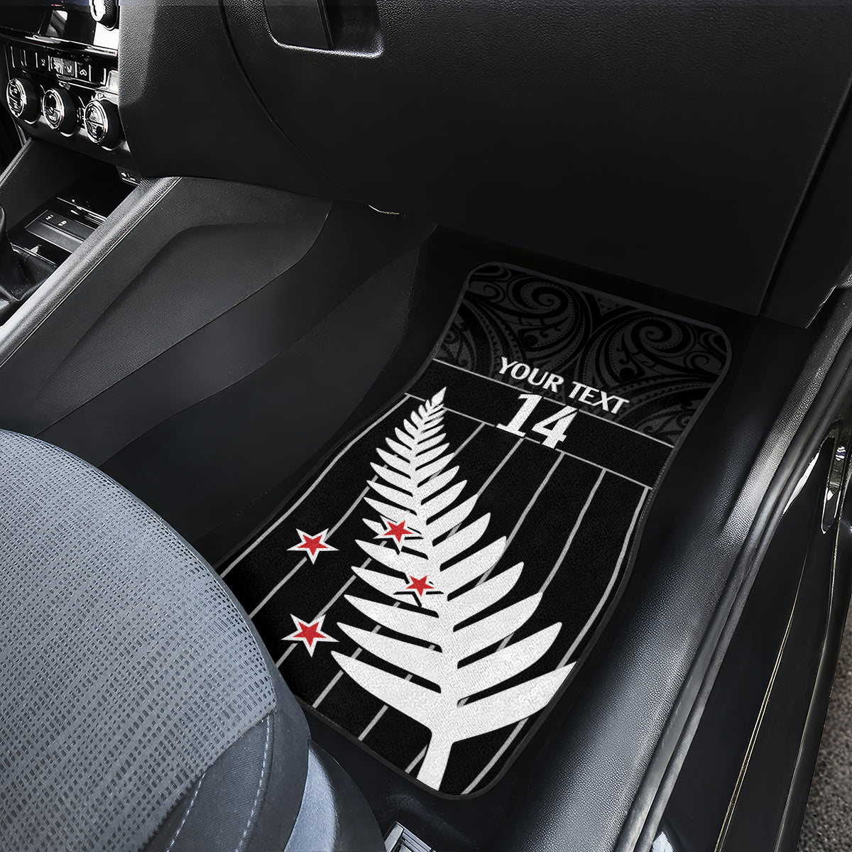 Custom New Zealand Silver Fern Cricket Car Mats Aotearoa Maori Go Black Cap LT14 - Polynesian Pride