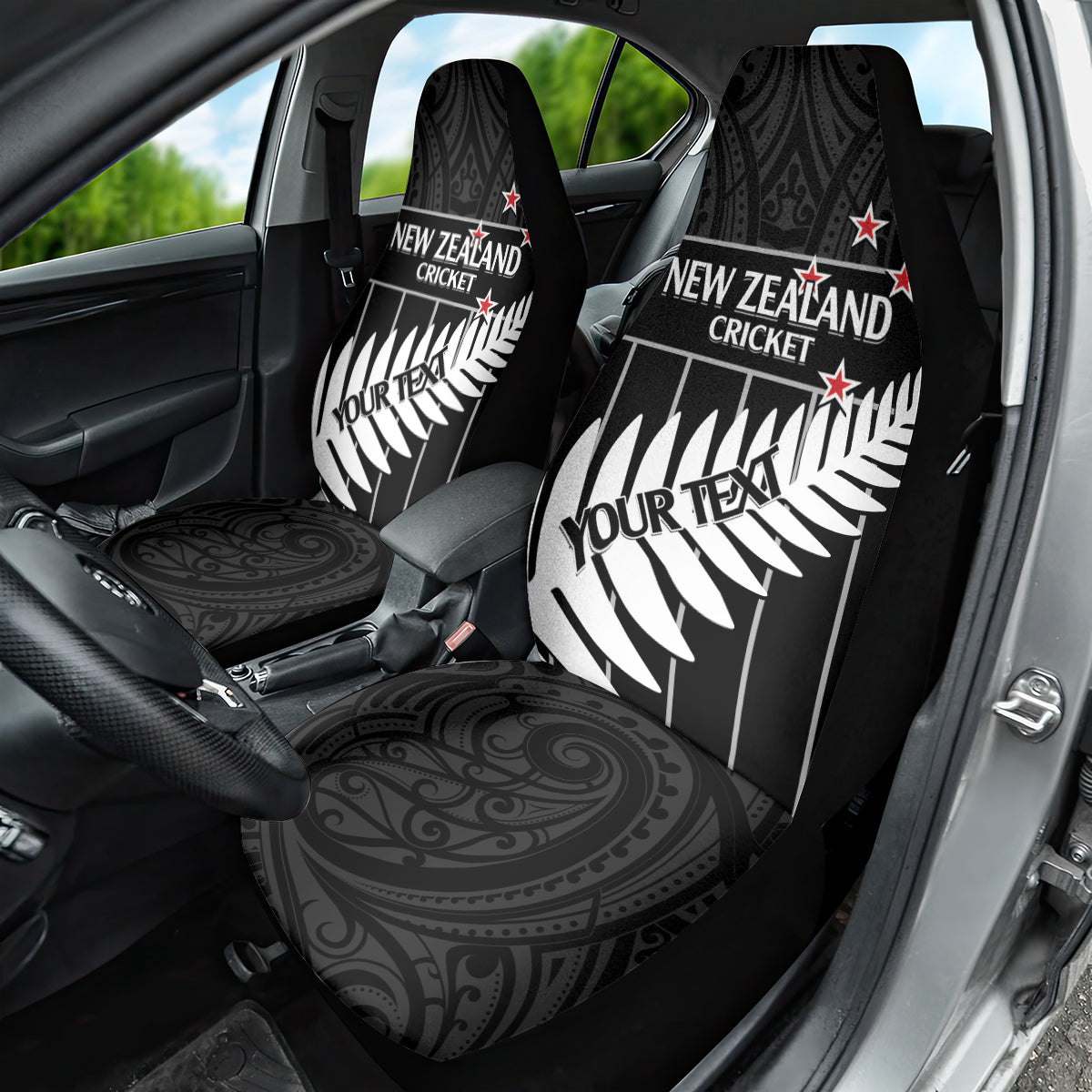 Custom New Zealand Silver Fern Cricket Car Seat Cover Aotearoa Maori Go Black Cap