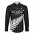 Custom New Zealand Silver Fern Cricket Family Matching Long Sleeve Bodycon Dress and Hawaiian Shirt Aotearoa Maori Go Black Cap