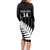 Custom New Zealand Silver Fern Cricket Family Matching Long Sleeve Bodycon Dress and Hawaiian Shirt Aotearoa Maori Go Black Cap