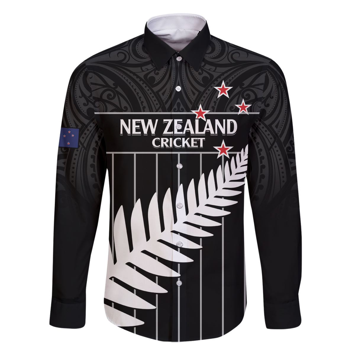 Custom New Zealand Silver Fern Cricket Family Matching Mermaid Dress and Hawaiian Shirt Aotearoa Maori Go Black Cap
