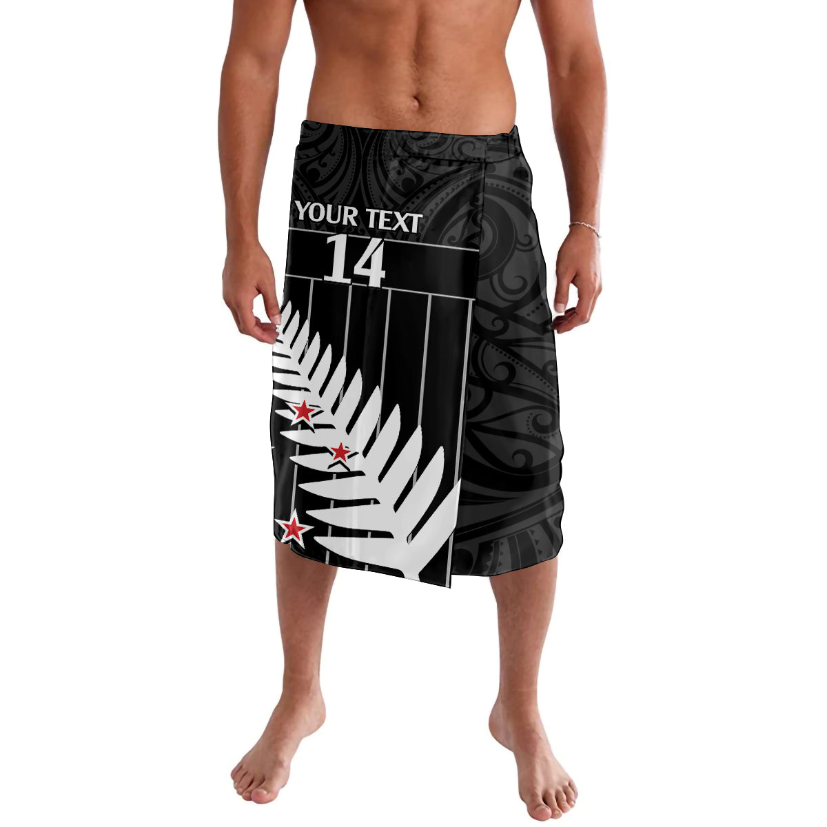 Custom New Zealand Silver Fern Cricket Lavalava Aotearoa Maori Go Black Cap LT14 Black - Polynesian Pride
