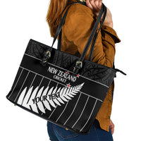 Custom New Zealand Silver Fern Cricket Leather Tote Bag Aotearoa Maori Go Black Cap LT14 - Polynesian Pride