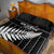 Custom New Zealand Silver Fern Cricket Quilt Bed Set Aotearoa Maori Go Black Cap