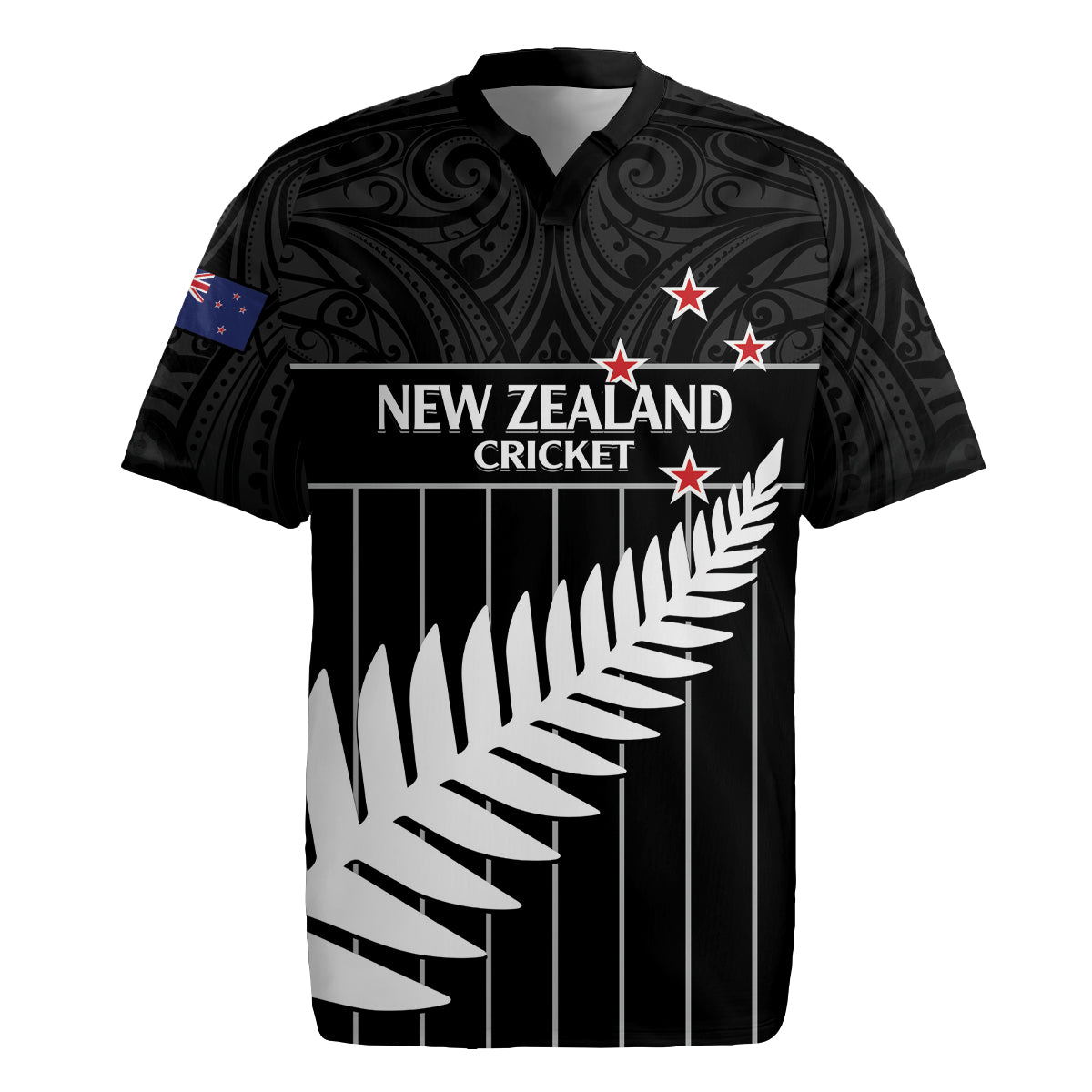 Custom New Zealand Silver Fern Cricket Rugby Jersey Aotearoa Maori Go Black Cap