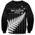 Custom New Zealand Silver Fern Cricket Sweatshirt Aotearoa Maori Go Black Cap