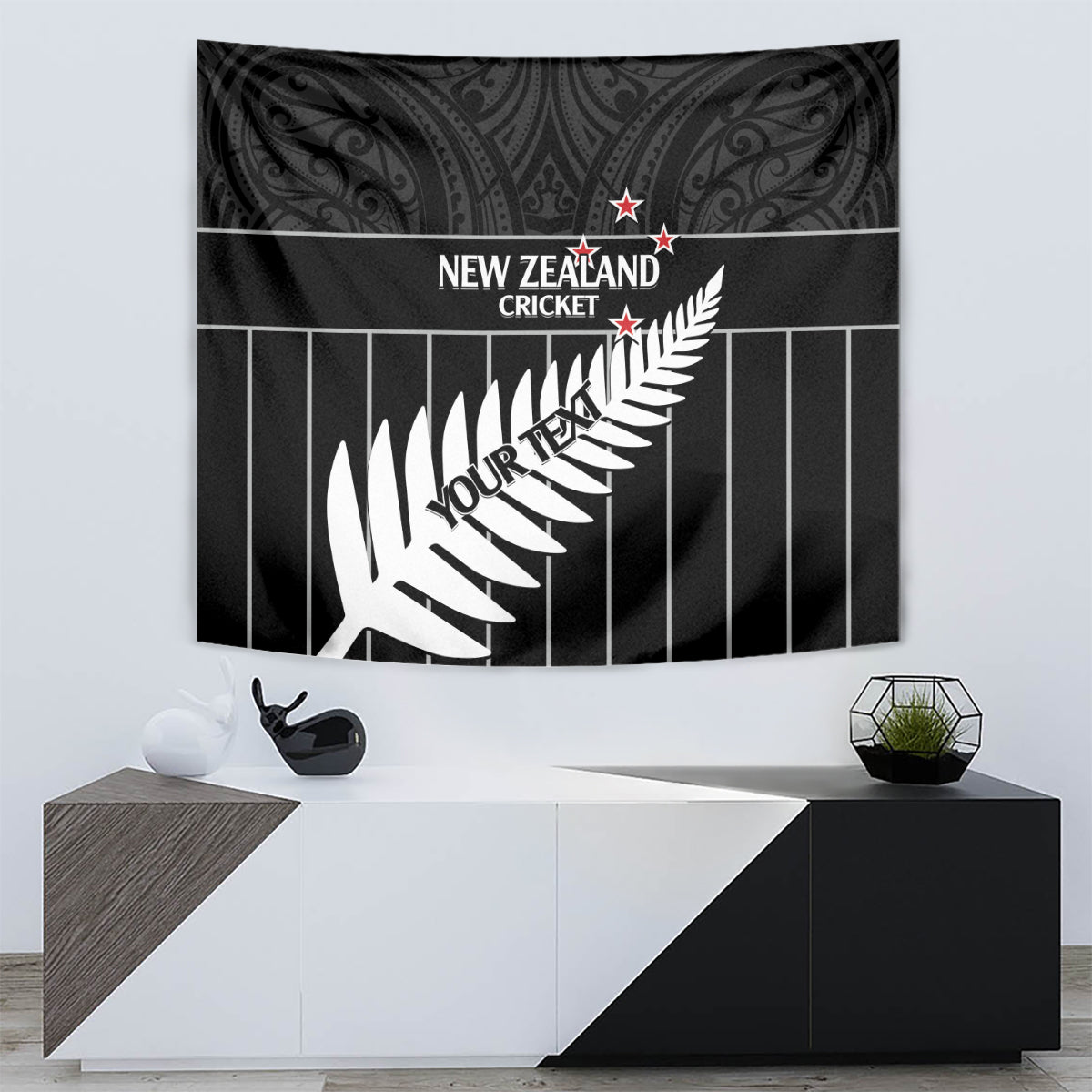Custom New Zealand Silver Fern Cricket Tapestry Aotearoa Maori Go Black Cap LT14 - Polynesian Pride