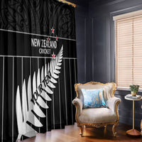Custom New Zealand Silver Fern Cricket Window Curtain Aotearoa Maori Go Black Cap LT14 - Polynesian Pride