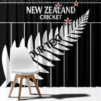 Custom New Zealand Silver Fern Cricket Window Curtain Aotearoa Maori Go Black Cap LT14 - Polynesian Pride