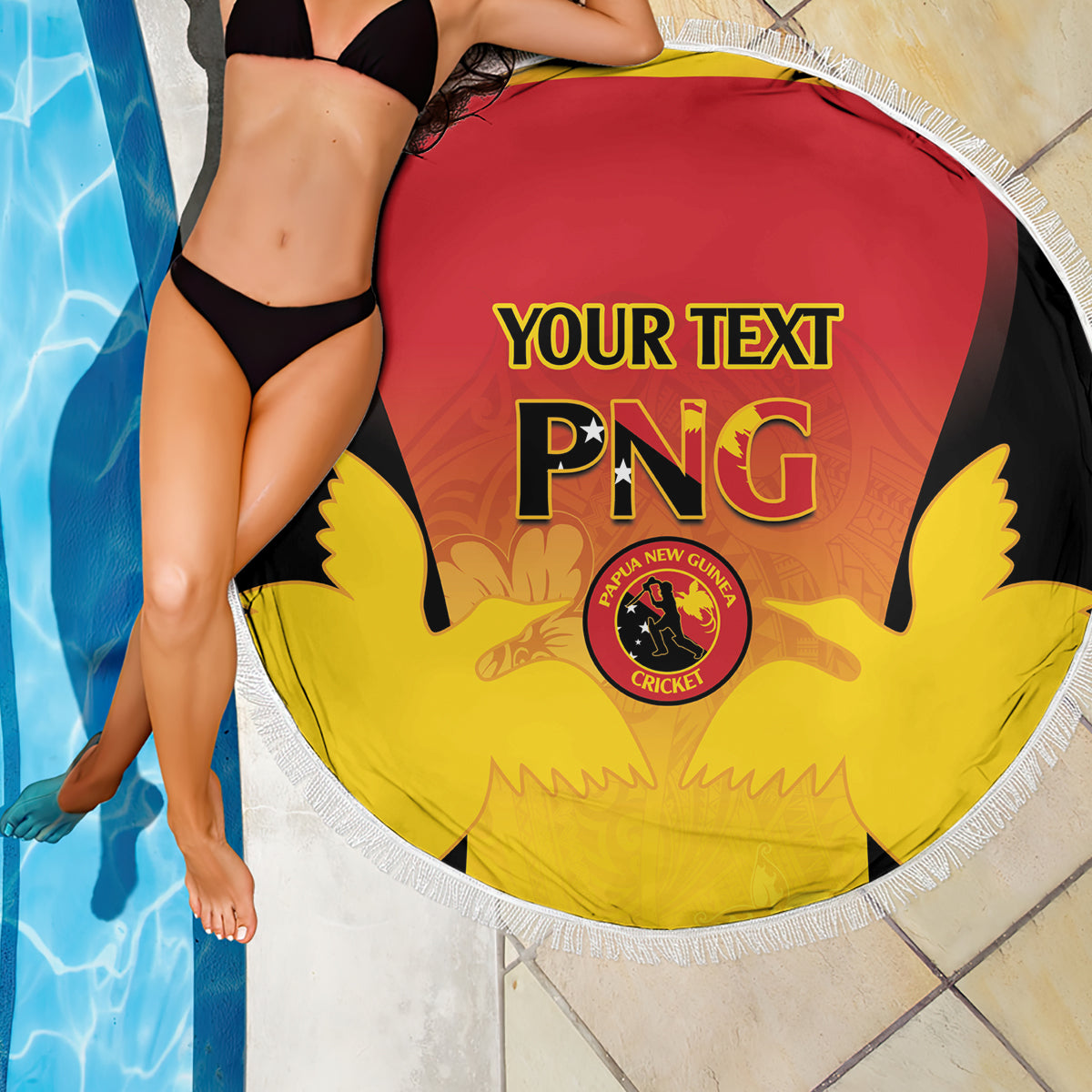Custom Papua New Guinea Cricket Beach Blanket 2024 Go PNG LT14 - Polynesian Pride