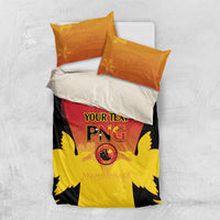 Custom Papua New Guinea Cricket Bedding Set 2024 Go PNG LT14 US Twin 172cm x 218cm Black - Polynesian Pride