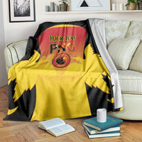 Custom Papua New Guinea Cricket Blanket 2024 Go PNG LT14 Black - Polynesian Pride