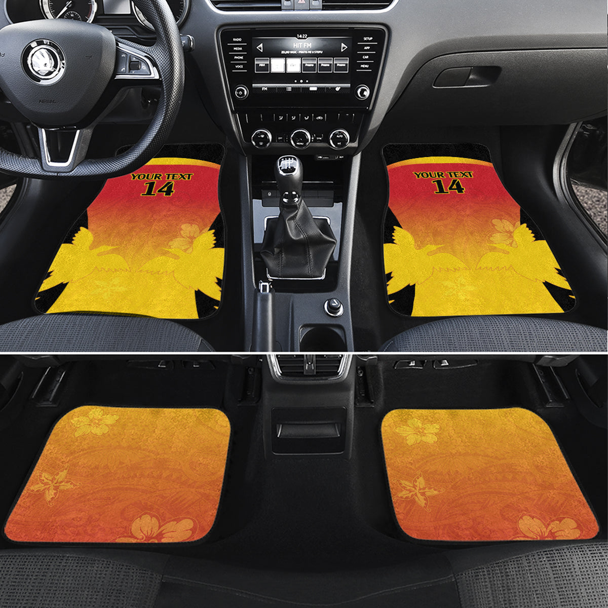 Custom Papua New Guinea Cricket Car Mats 2024 Go PNG LT14 Set 4pcs Black - Polynesian Pride