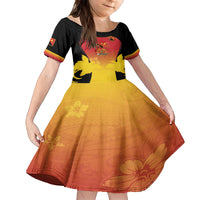 Custom Papua New Guinea Cricket Family Matching Tank Maxi Dress and Hawaiian Shirt 2024 Go PNG