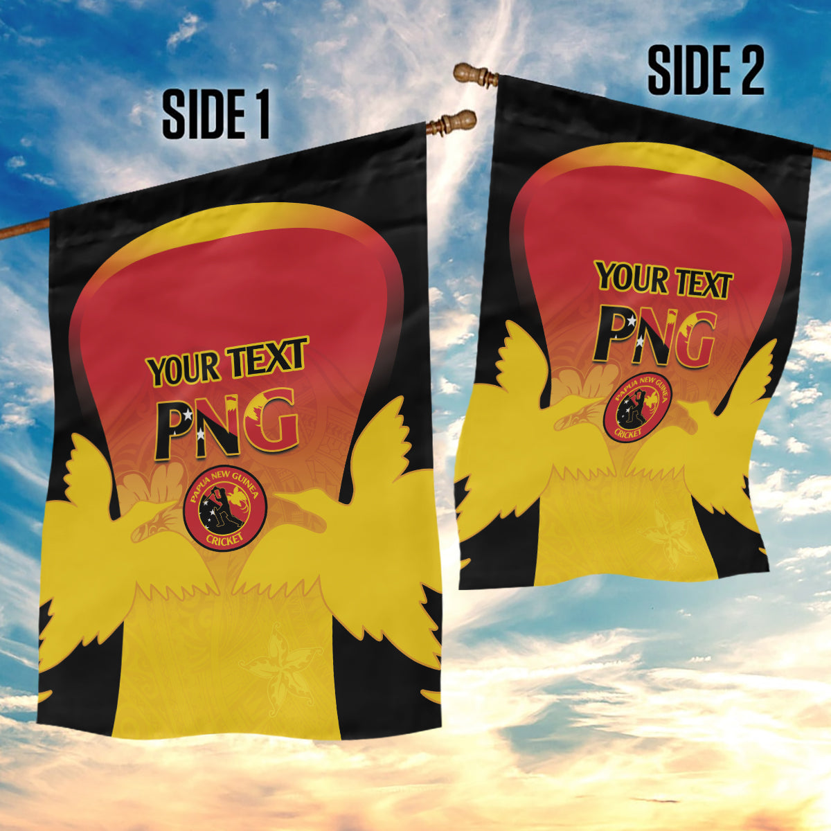 Custom Papua New Guinea Cricket Garden Flag 2024 Go PNG LT14 - Polynesian Pride