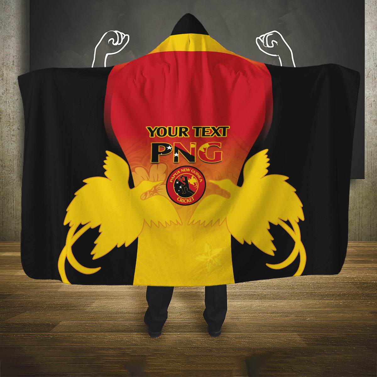 Custom Papua New Guinea Cricket Hooded Blanket 2024 Go PNG