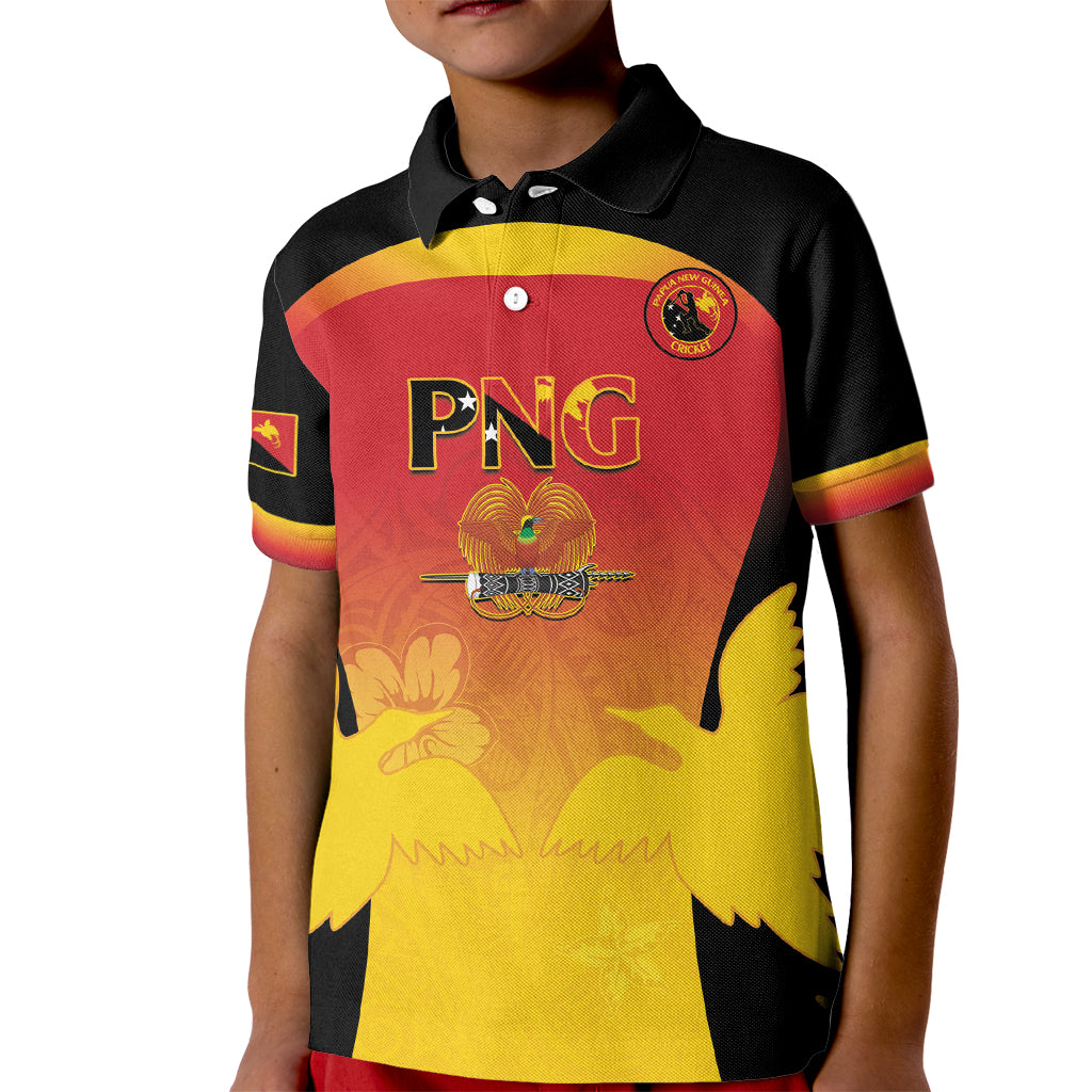 Custom Papua New Guinea Cricket Kid Polo Shirt 2024 Go PNG