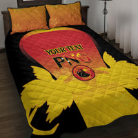 Custom Papua New Guinea Cricket Quilt Bed Set 2024 Go PNG LT14 Black - Polynesian Pride
