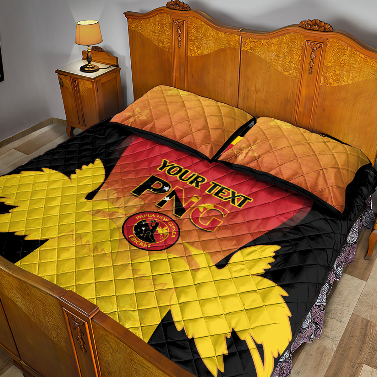 Custom Papua New Guinea Cricket Quilt Bed Set 2024 Go PNG LT14 - Polynesian Pride