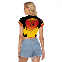 Custom Papua New Guinea Cricket Raglan Cropped T Shirt 2024 Go PNG