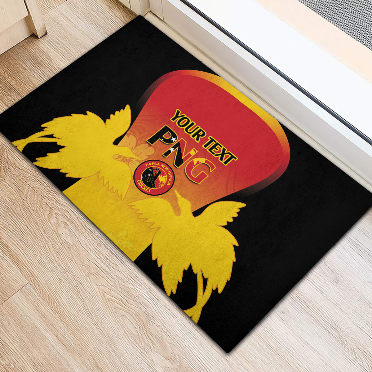 Custom Papua New Guinea Cricket Rubber Doormat 2024 Go PNG LT14 - Polynesian Pride
