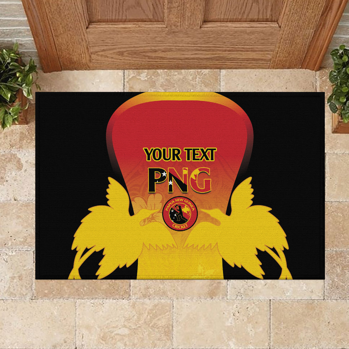 Custom Papua New Guinea Cricket Rubber Doormat 2024 Go PNG LT14 - Polynesian Pride