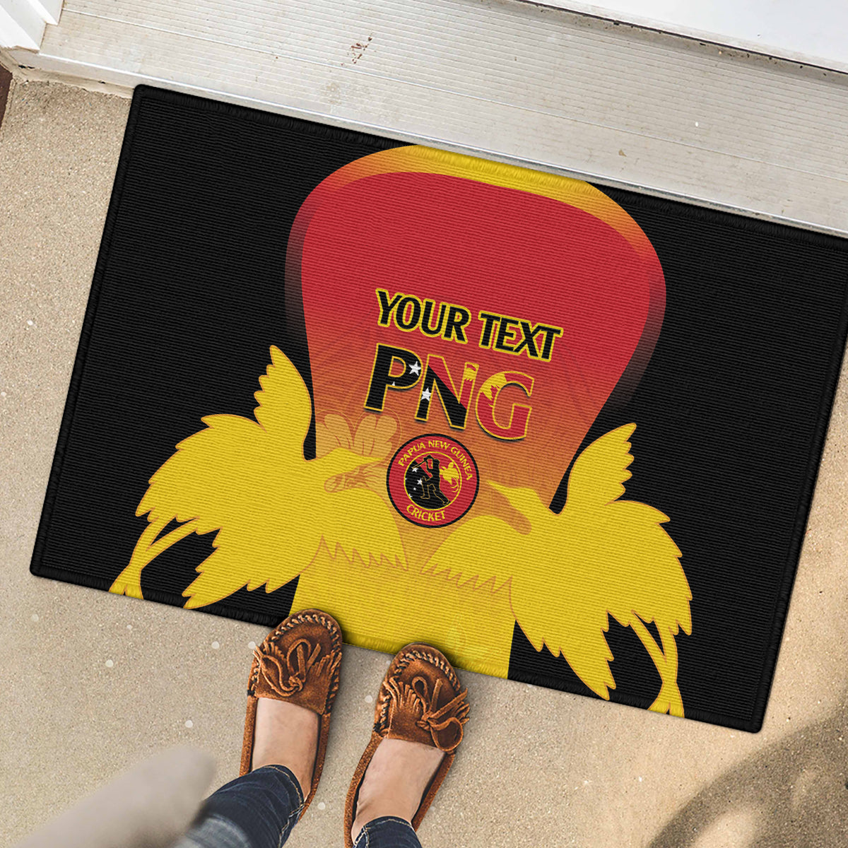 Custom Papua New Guinea Cricket Rubber Doormat 2024 Go PNG LT14 - Polynesian Pride