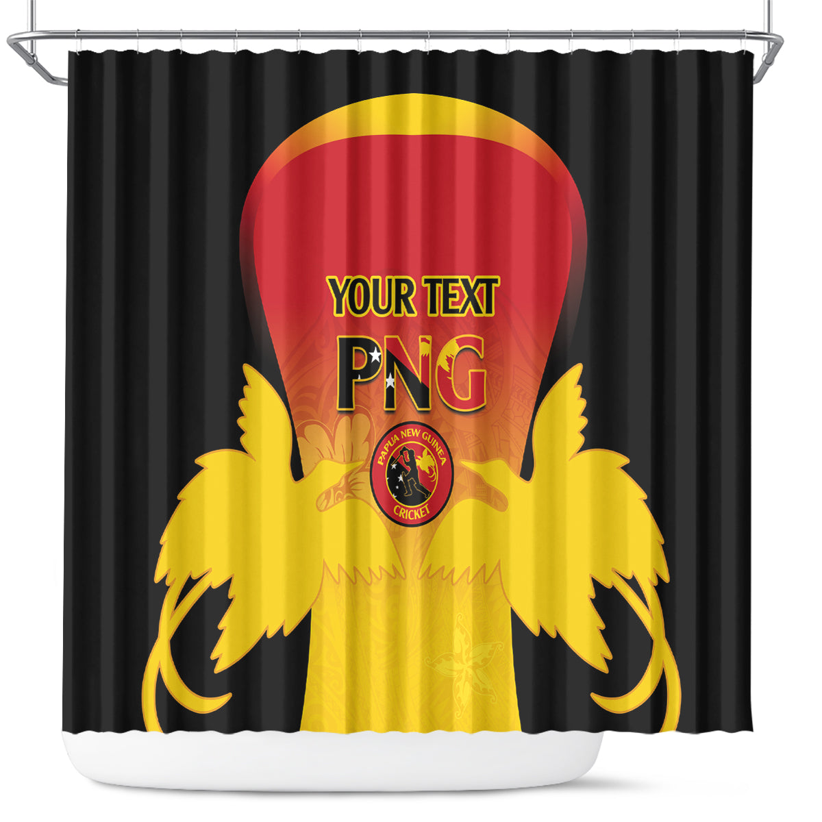 Custom Papua New Guinea Cricket Shower Curtain 2024 Go PNG